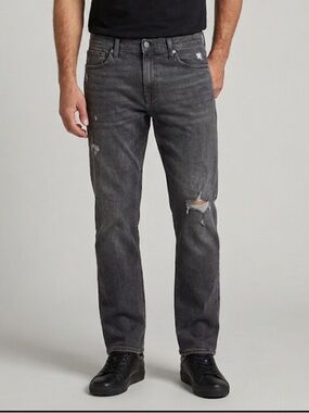 Calvin Klein Men’s Straight Leg Jeans in Charcoal Black